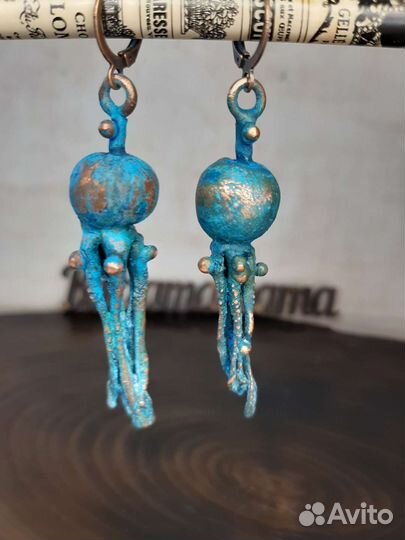 Серьги медные