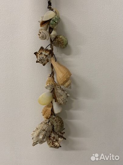 Настенное украшение вязанка ракушек