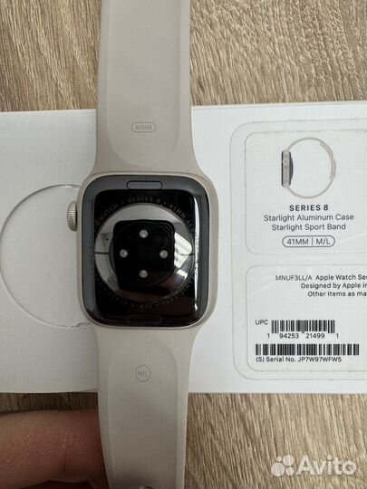 Часы apple watch 8 41 mm starlight