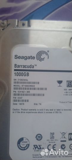 Жёсткий диск Seagate barracuda 1TB