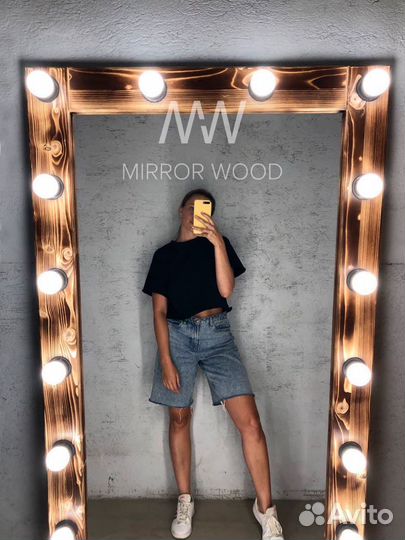 Гримерное зеркало в полный рост с лампочками