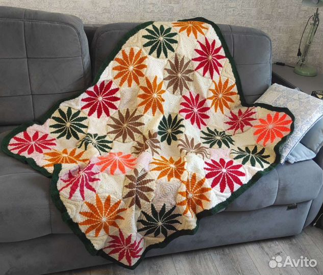 Плед вязаный крючком