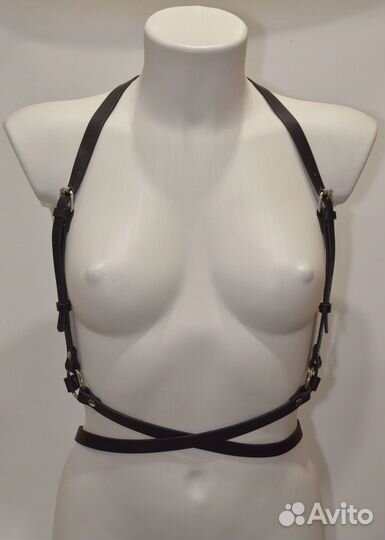 Кожаная женская портупея ручной работы