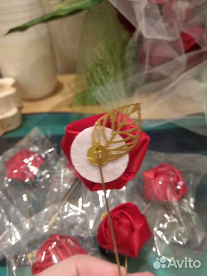 Свадебная Бутоньерка для друзей жениха (набор 8 шт