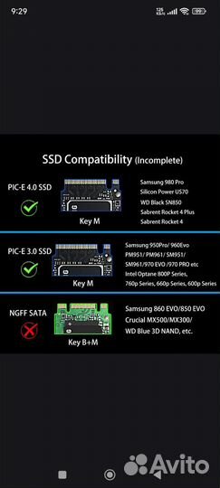 Переходник м.2 на pci-e