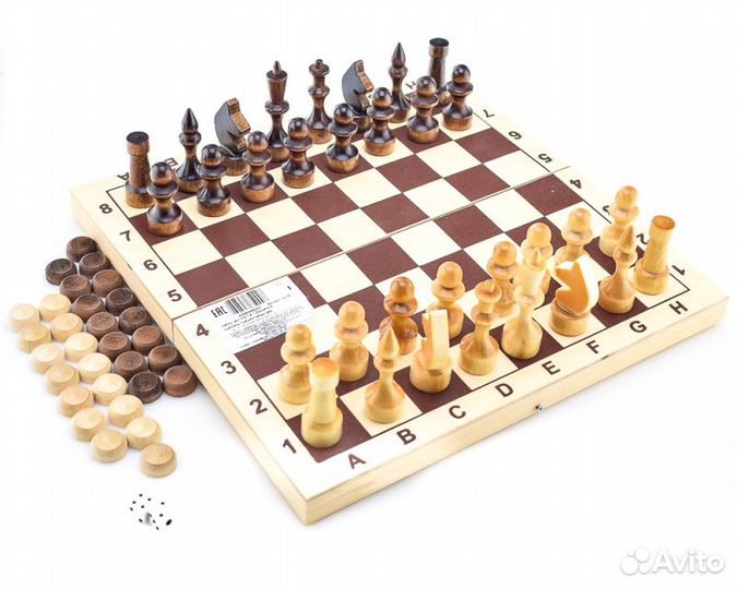 Шашки, шахматы, нарды, арт. 02-39 (30х30см)