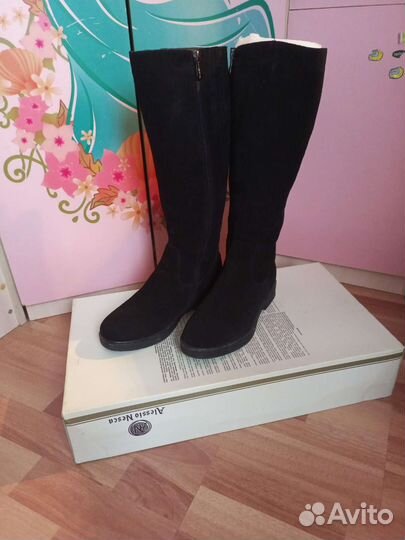 Сапоги женские зимние замшевые