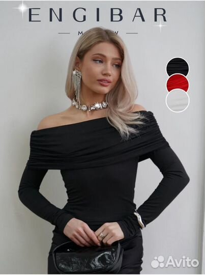 Лонгслив с открытыми плечами