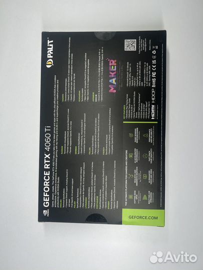 Видеокарта Palit nvidia rtx 4060ti