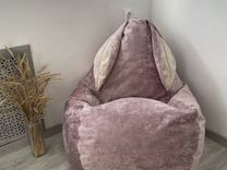 Кресло-мешок Зайка из ткани Велюр мебельный