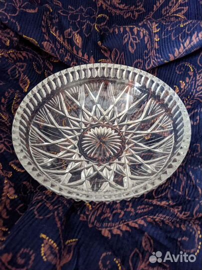Хрустальная тарелка миска - СССР