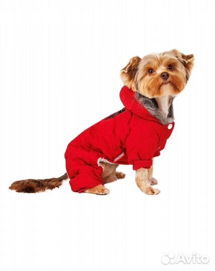 Комбинезон с капюшоном для собак XL красный
