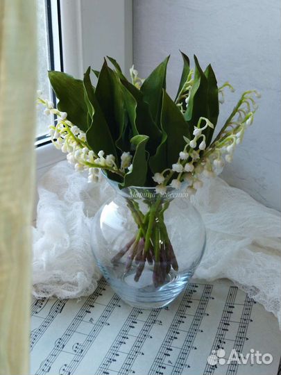 Ландыши ручной работы. В смешанной технике