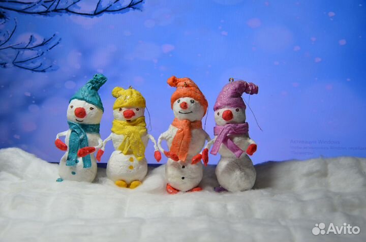 Ватные елочные игрушки