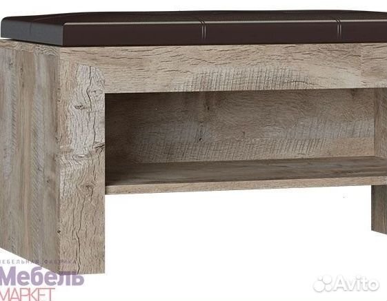 Хилтон Тумба вешалки+мягкий элемент Дуб юкон/Гранж