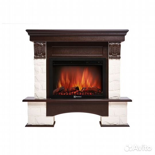 Портал Firelight Forte 25S камень белый, шпон темн