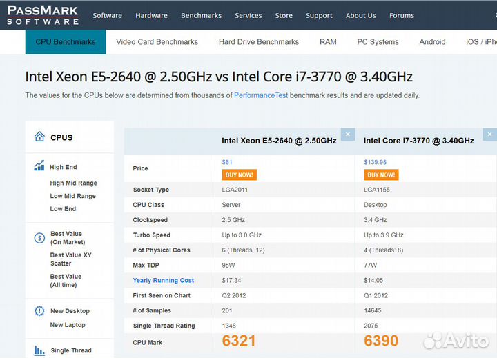 Intel E5-2640 / 2643 / 2667 / 2650v2 lga2011