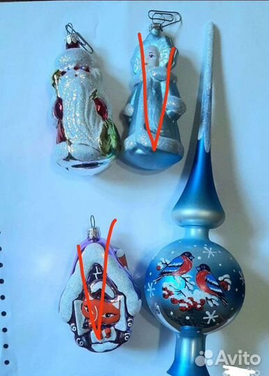 Елочные игрушки СССР Дед мороз и снегурочка