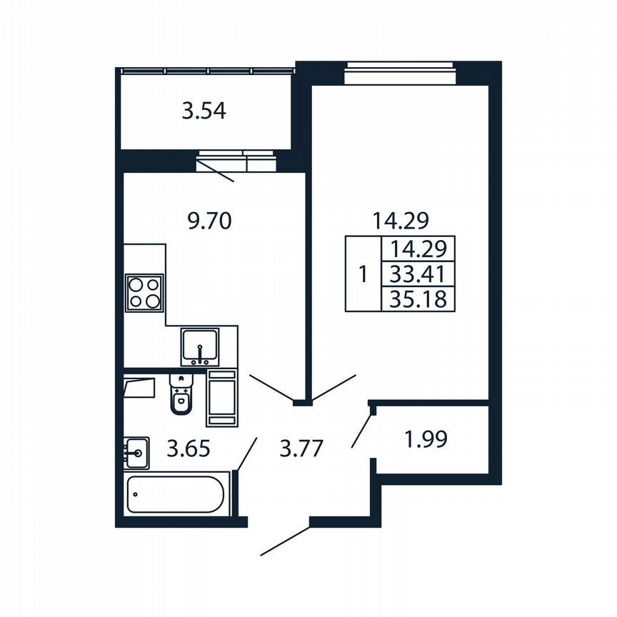 1-к. квартира, 37 м², 9/12 эт.