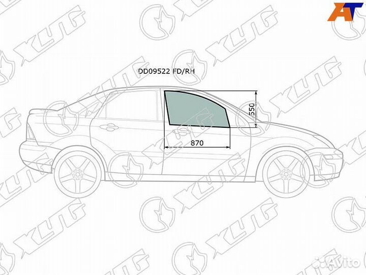 Стекло двери передней правой Ford Focus 1