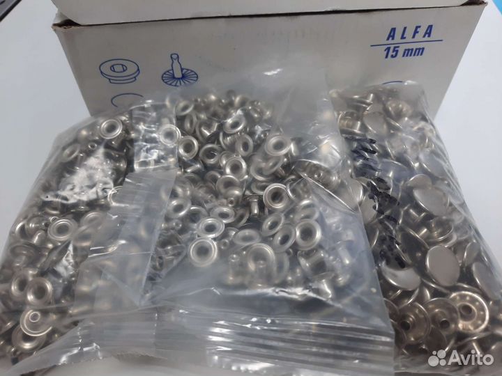 Кнопка Альфа (нерж) 15 мм никель