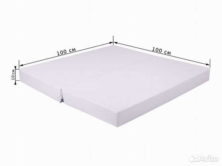 Мат складной 2 секции Sportova 100х100х10см