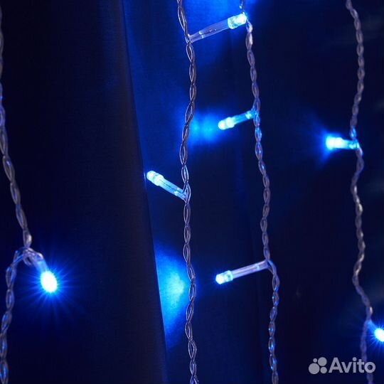 Гирлянда светодиодный занавес CL24 3*3м синий