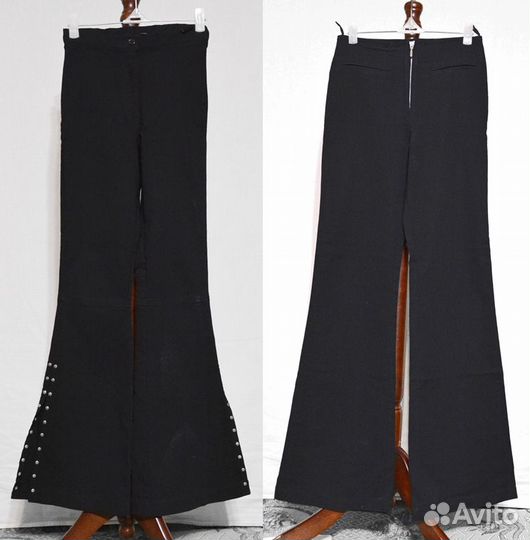 Брюки кожа,замша,клеш,бананы(Англия,Франция р42,44