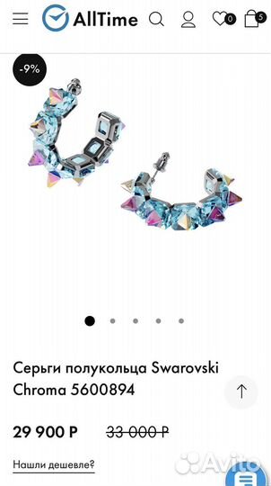 Новые Swarovski серьги Chroma оригинал