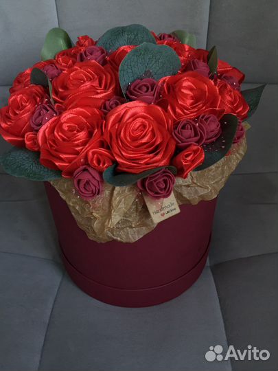 Цветы Букет из атласных лент