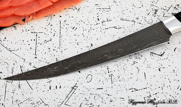 Кухонный нож Шеф № 7 Х12мф рукоять акрил черный