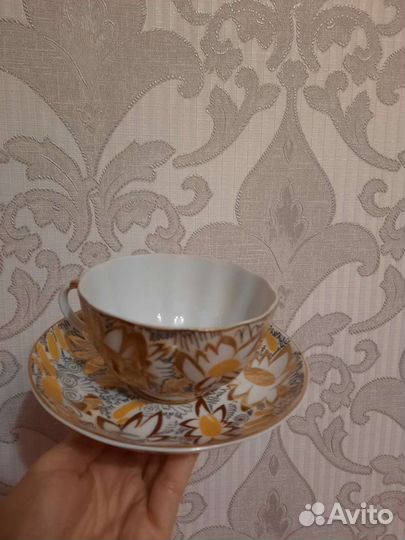 Чашка, блюдце ломоносовский фарфоровый завод