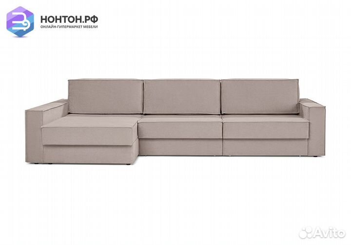 Диван угловой еврокнижка трехместный Тревис бежевы