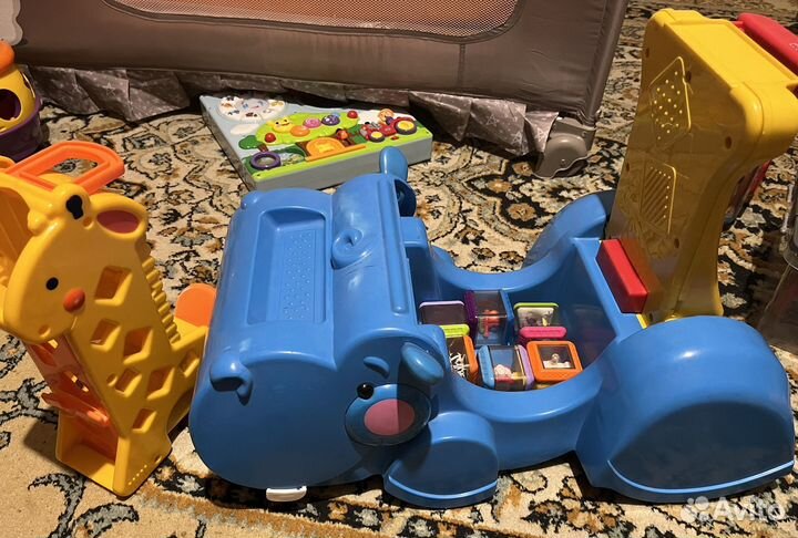 Игрушка бегемот и жираф fisher price