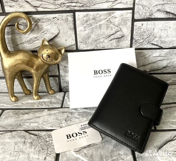 Портмоне Hugo Boss кожаное мужское паспорт права