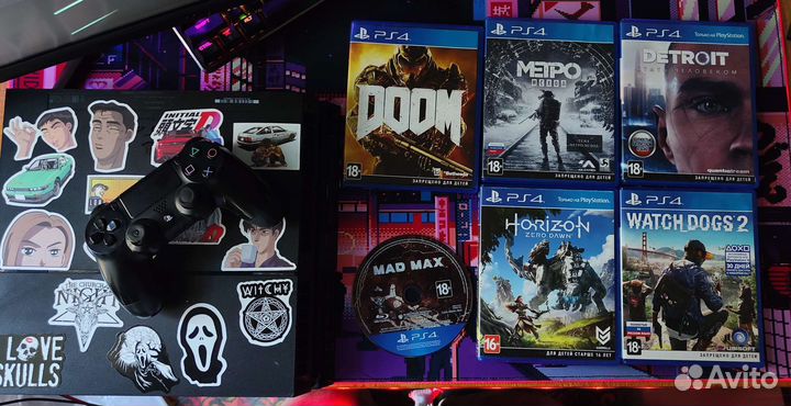 Ps4 FAT 500 gb +8 игр