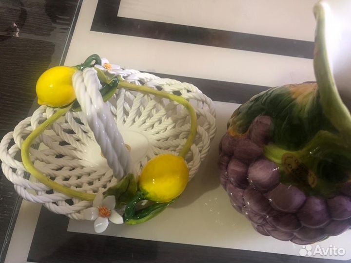 Кувшин Итальянский,кофейный сервиз,корзина,тарелки