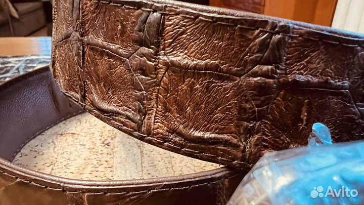 Ремень мужской из натуральной кожи крокодила