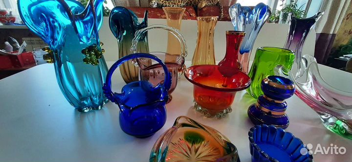 Вазы СССР Цветное стекло