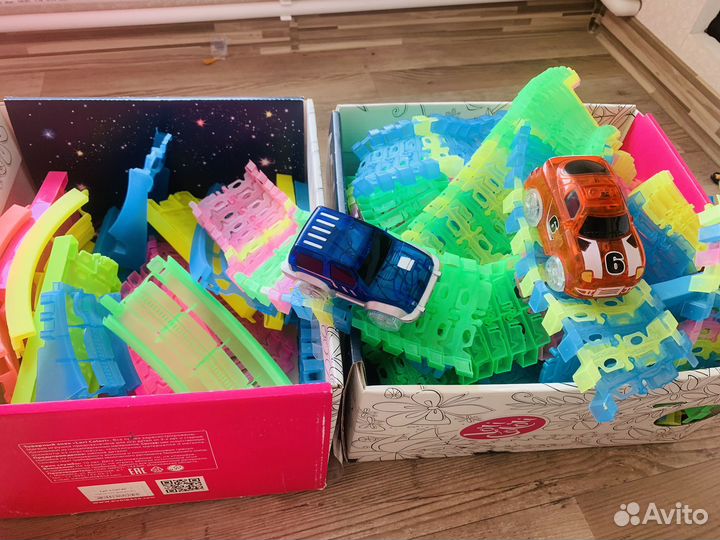 Гибкий трек 2 набора дороги и 2 машинки