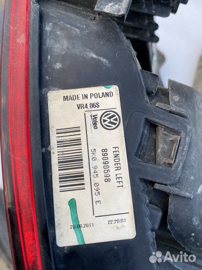 Задние фонари golf 6