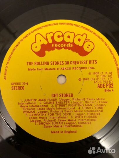 THE rolling stones GET stoned lp 1st Press