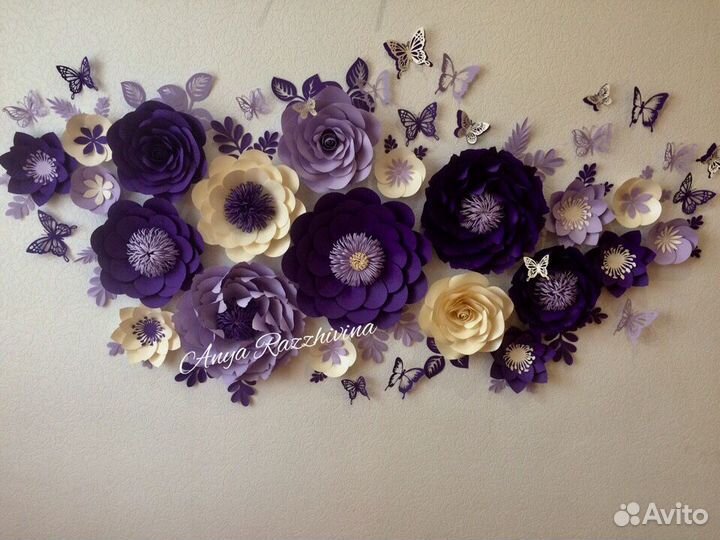 Цветы из дизайнерской бумаги,бумажные цветы
