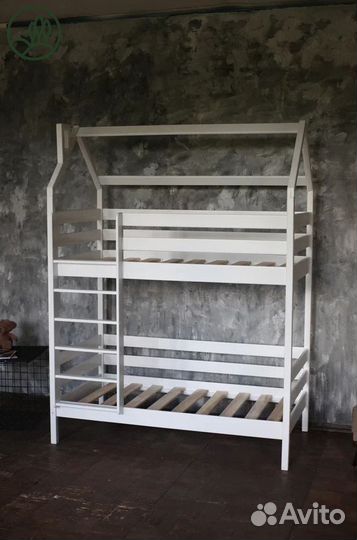 Детская кровать двухъярусная Домик - 180*80