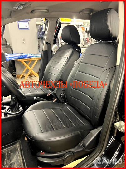 Чехлы Ford Fusion из экокожи чёрные Классика