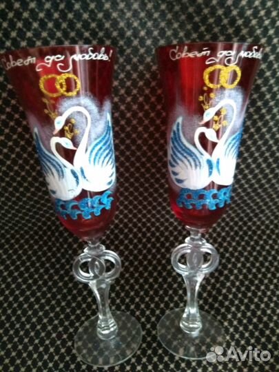 Бокалы, салатник хрустальные