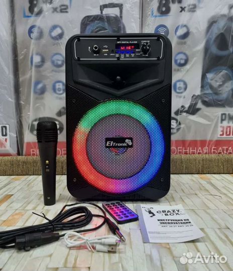 Портативная колонка Eltronic караоке FM радио