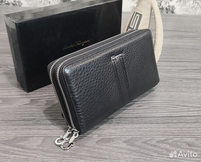 Мужской кожаный клатч кошелёк Ferragamo новый 012
