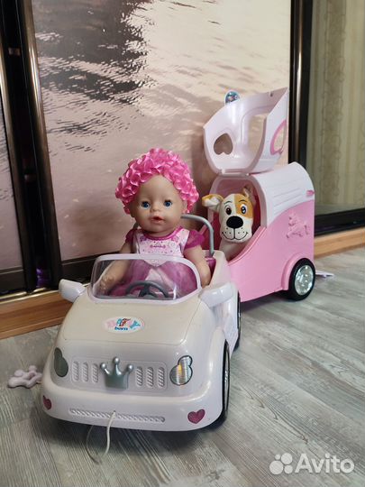 Оригинал Бэби бон кукла и машина с прицепом