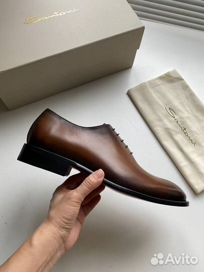 Туфли Santoni натуральная кожа коричневые